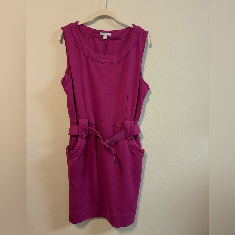 New York & Company Sleeveless Fuchsia Midi Dress